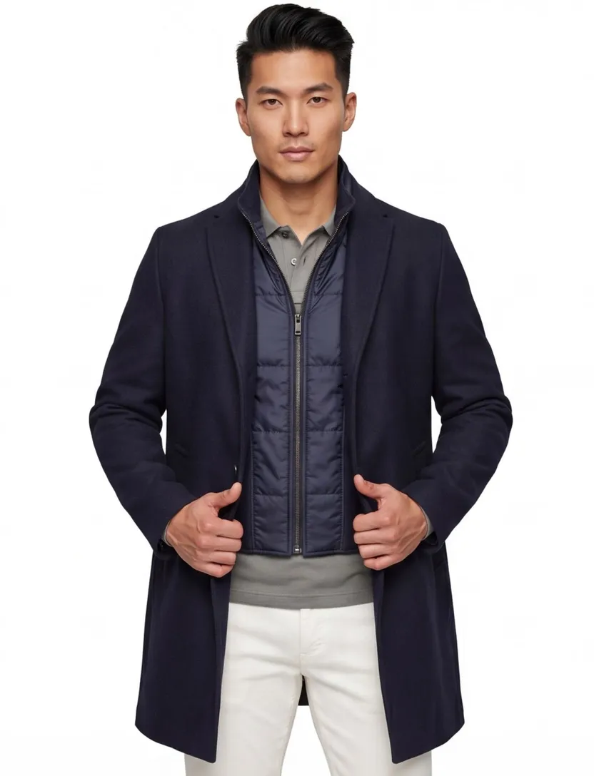 Jas halflang donkerblauw Portofino
