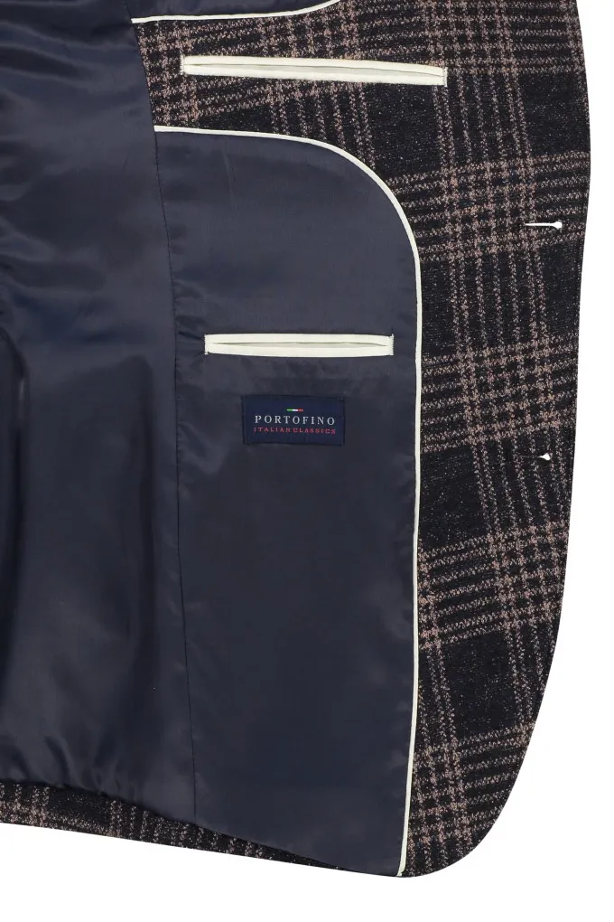Colbert Portofino geruit beige donkerblauw