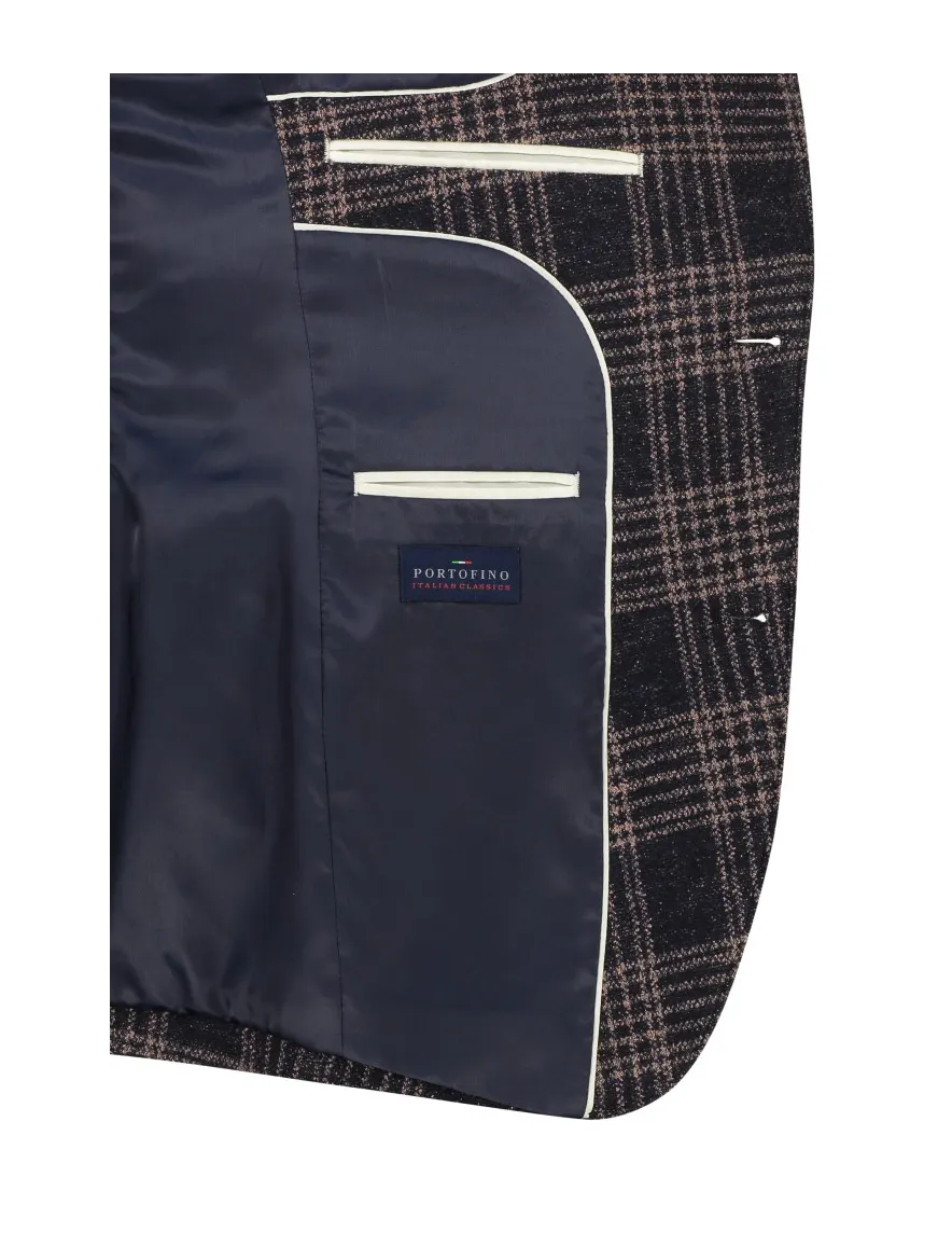 Portofino colbert wol-mix geruit