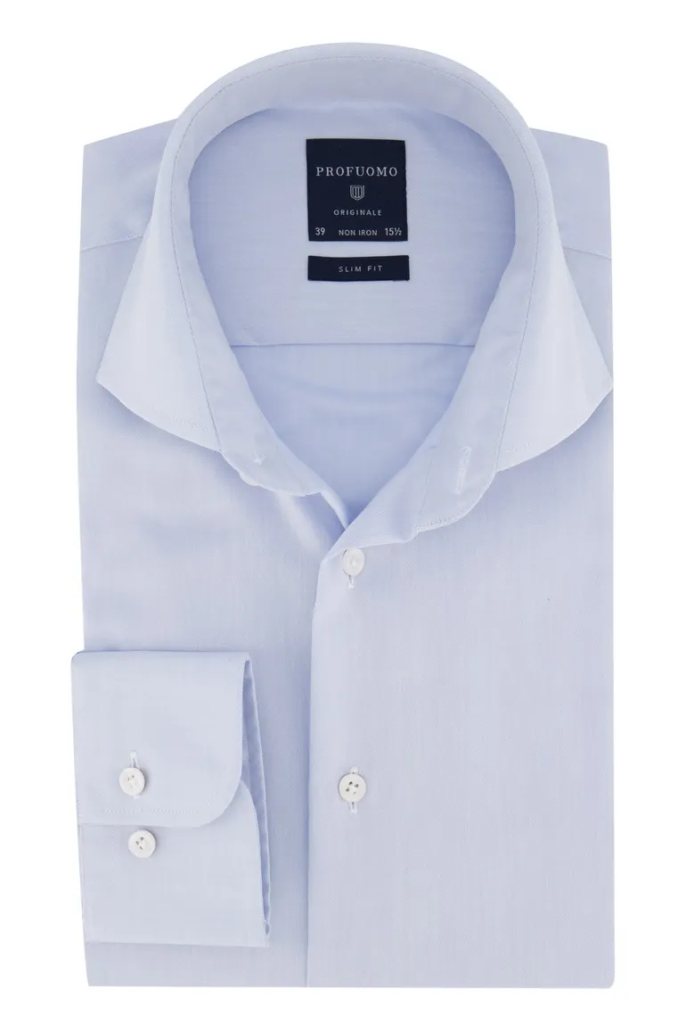 Overhemd Profuomo blauw stijkvrij