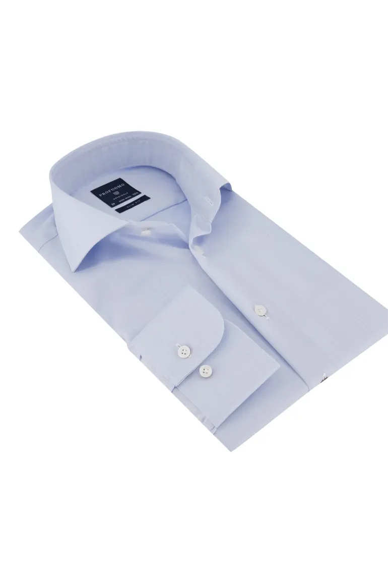 Overhemd Profuomo blauw stijkvrij