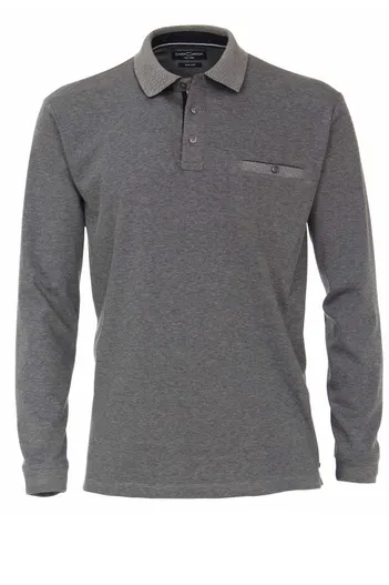 Casa Moda Polo lange mouw Casa Moda grijs