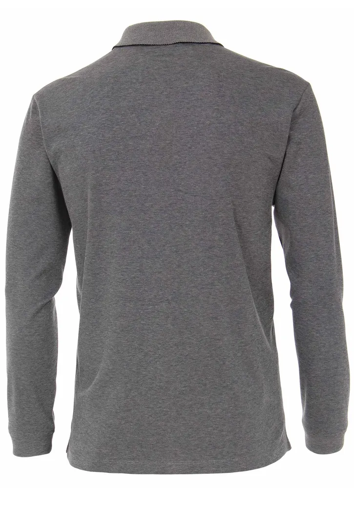 Polo lange mouw Casa Moda grijs