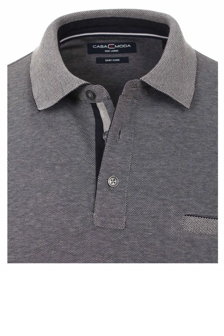 Polo lange mouw Casa Moda grijs