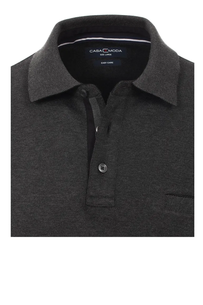 Casa Moda polo grijs met borstzak