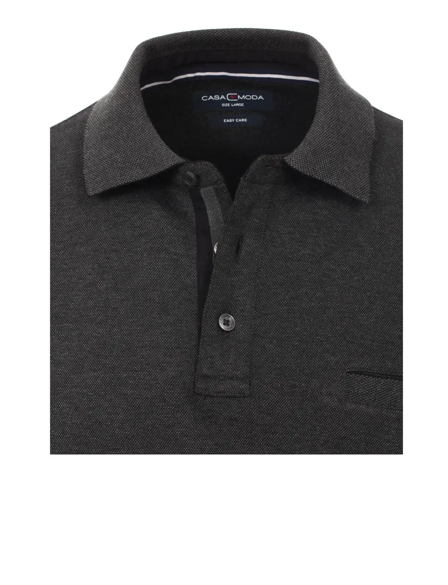 Casa Moda polo grijs met borstzak