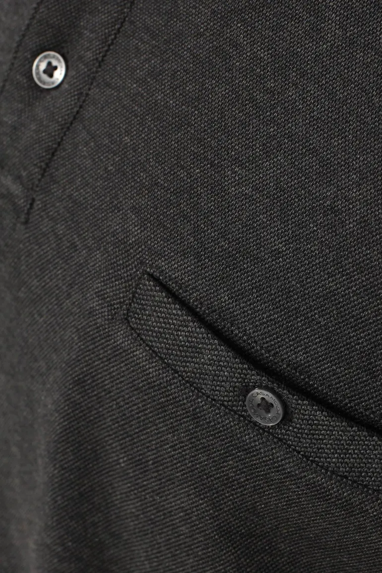 Casa Moda polo grijs met borstzak