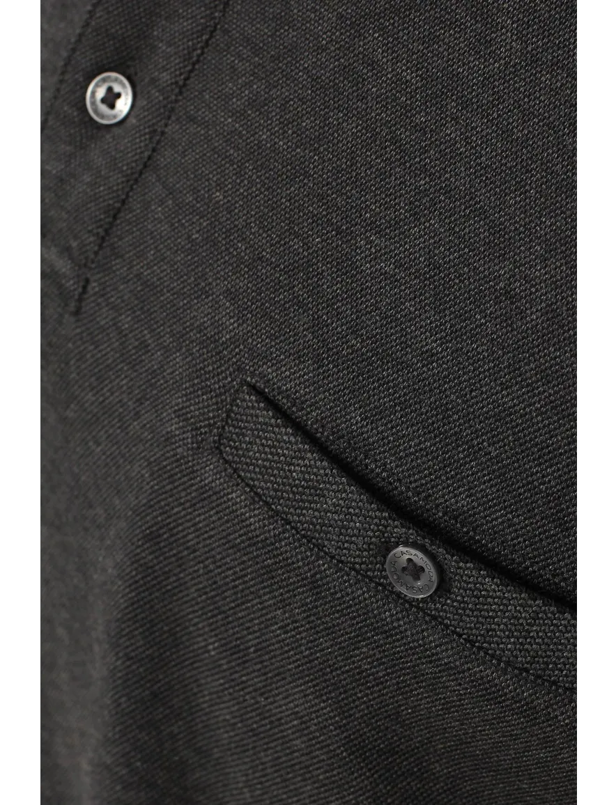 Casa Moda polo grijs met borstzak