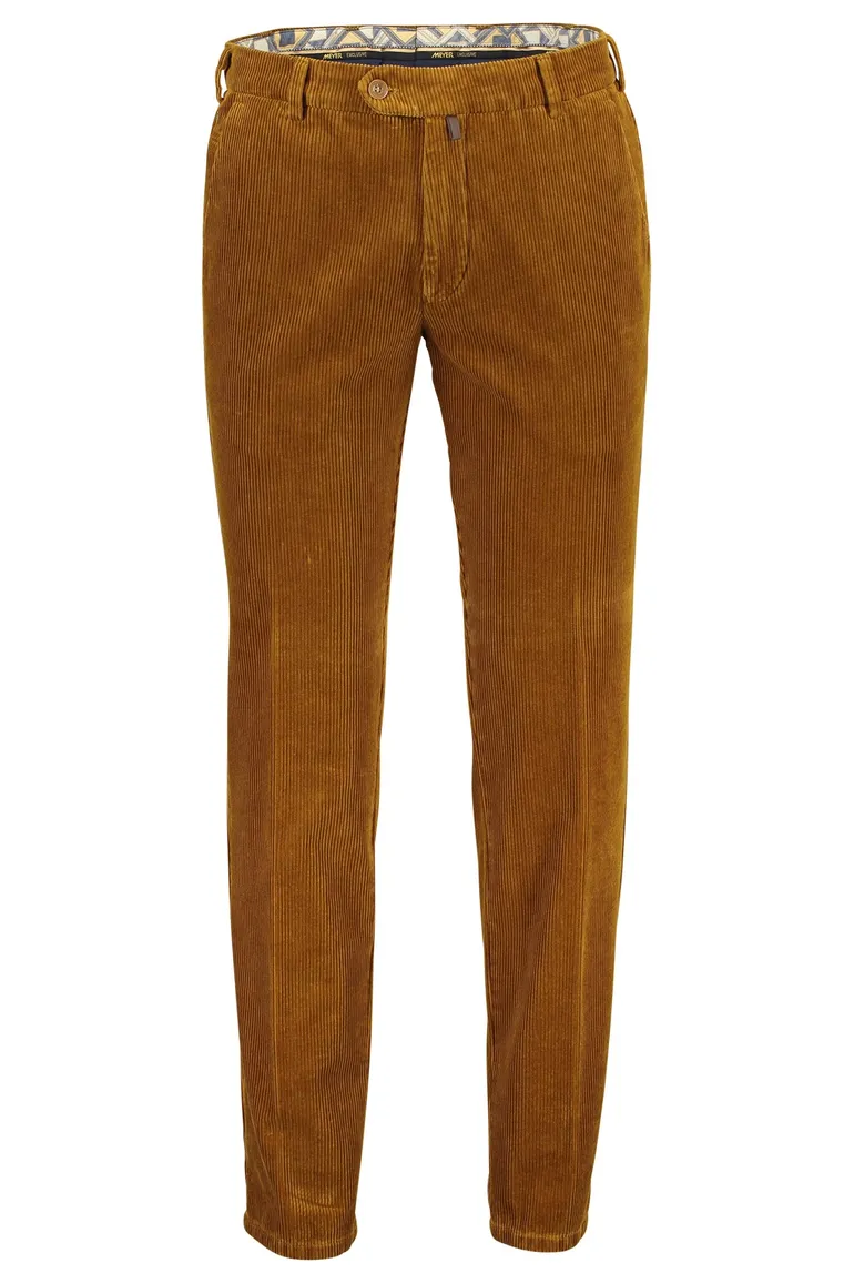 Pantalon Meyer bruin Bonn ribstof