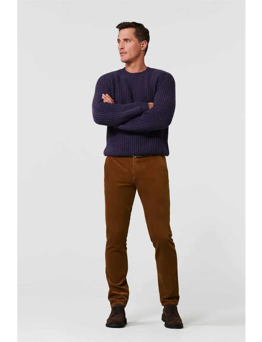 Pantalon Meyer bruin Bonn ribstof
