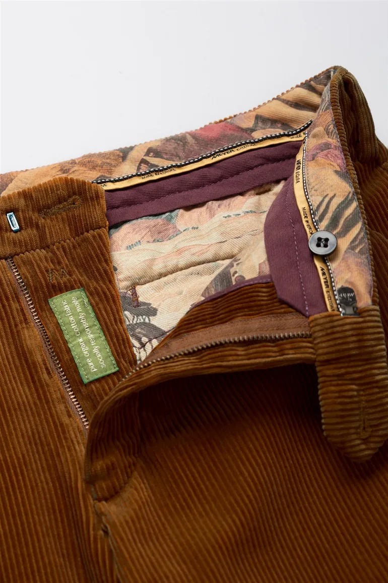 Pantalon Meyer bruin Bonn ribstof