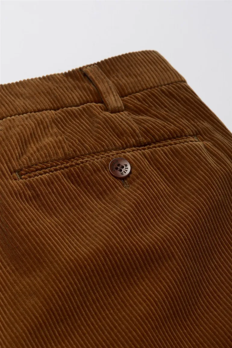 Pantalon Meyer bruin Bonn ribstof