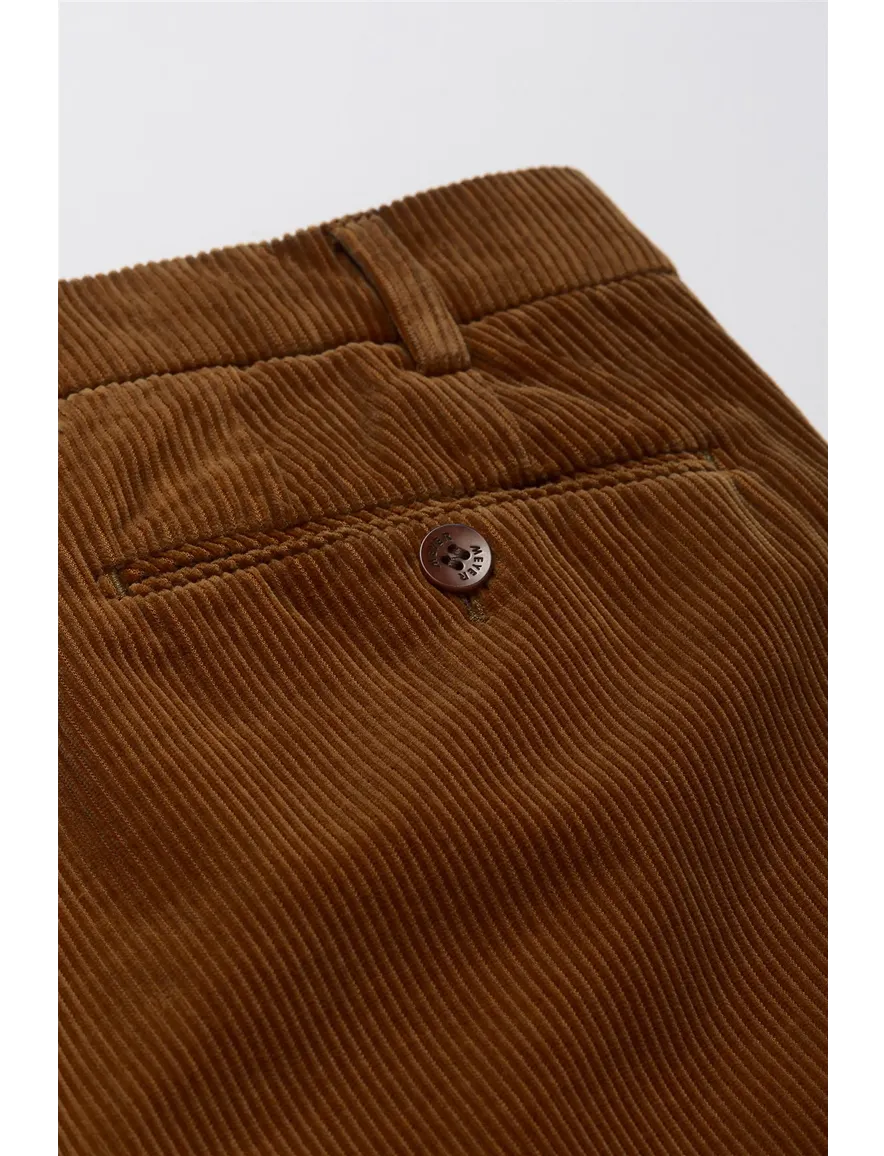 Pantalon Meyer bruin Bonn ribstof