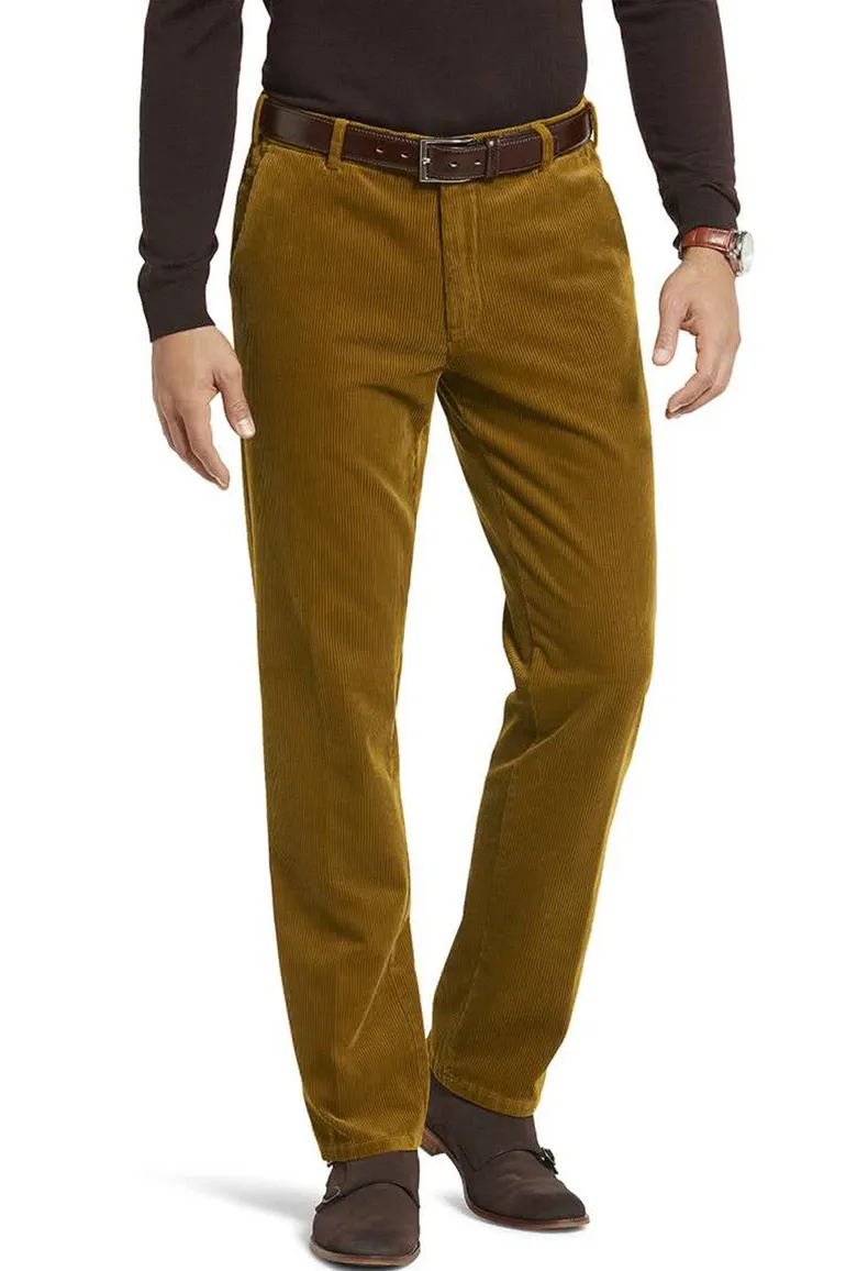 Pantalon Meyer bruin Bonn ribstof