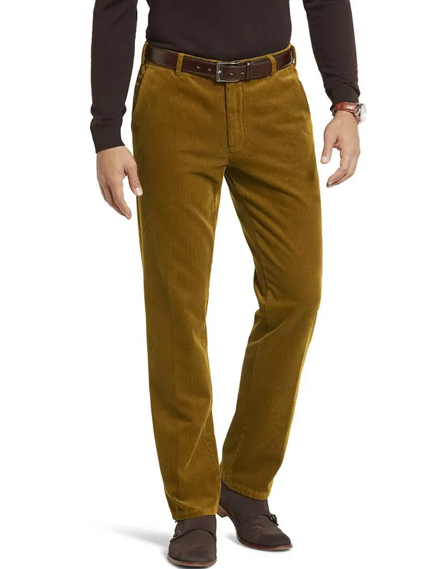 Pantalon Meyer bruin Bonn ribstof