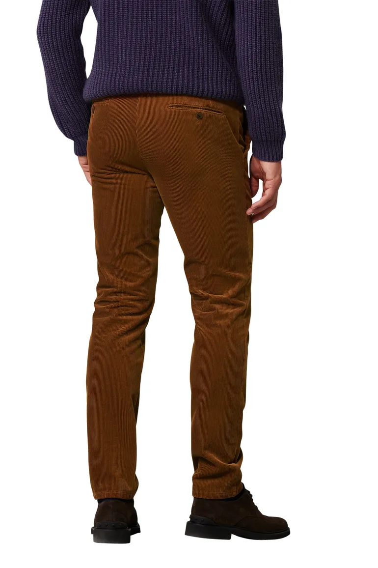 Pantalon Meyer bruin Bonn ribstof