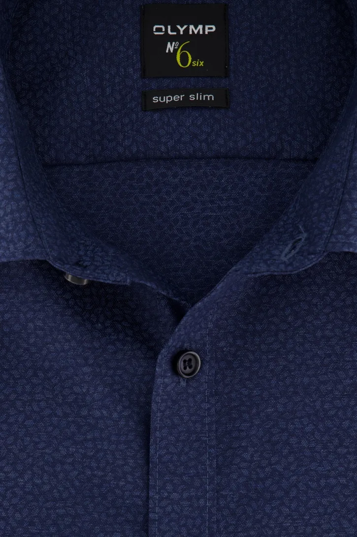 Donkerblauw shirt sleeve 7 Olymp No. 6