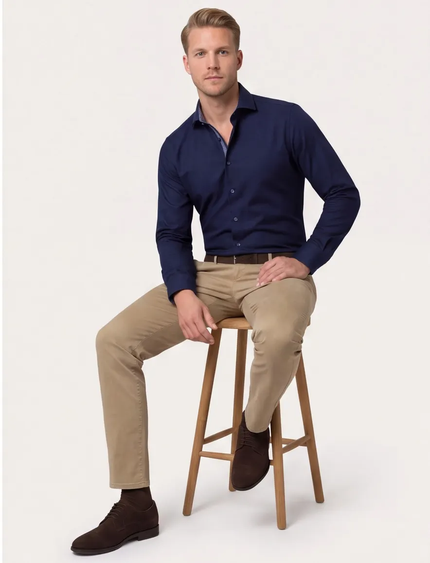 Overhemd Olymp mouwlengte 7 Navy