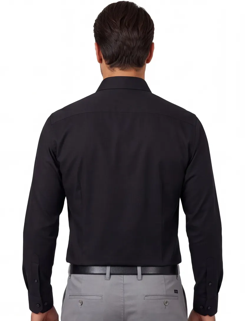 Olymp No. 6 mouwlengte 7 shirt zwart