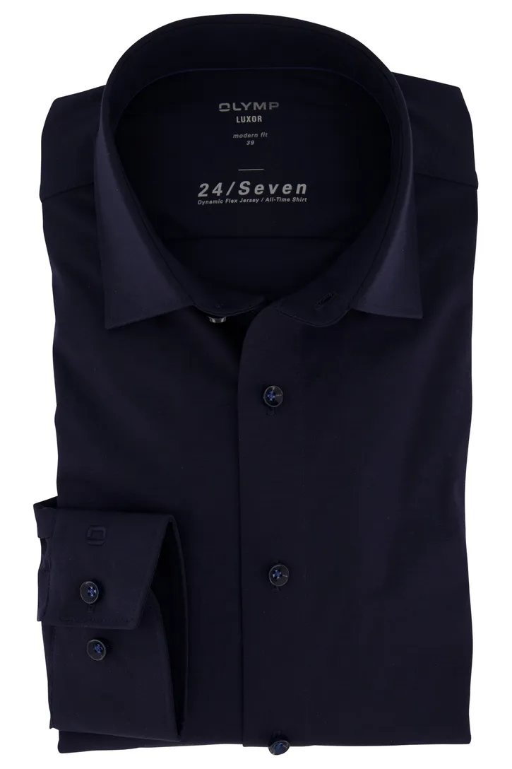 Olymp overhemd Luxor Modern Fit donkerblauw