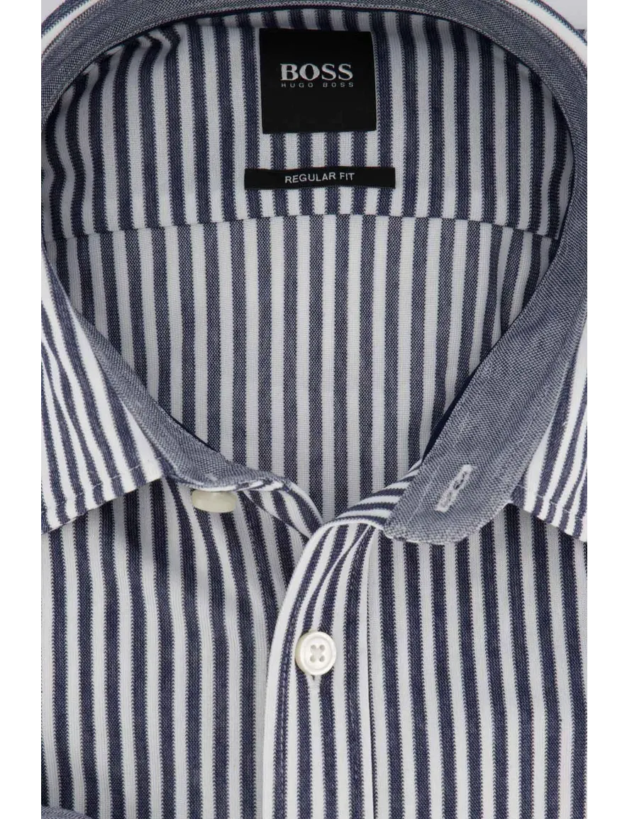 Hugo Boss overhemd Regular Fit navy strepen