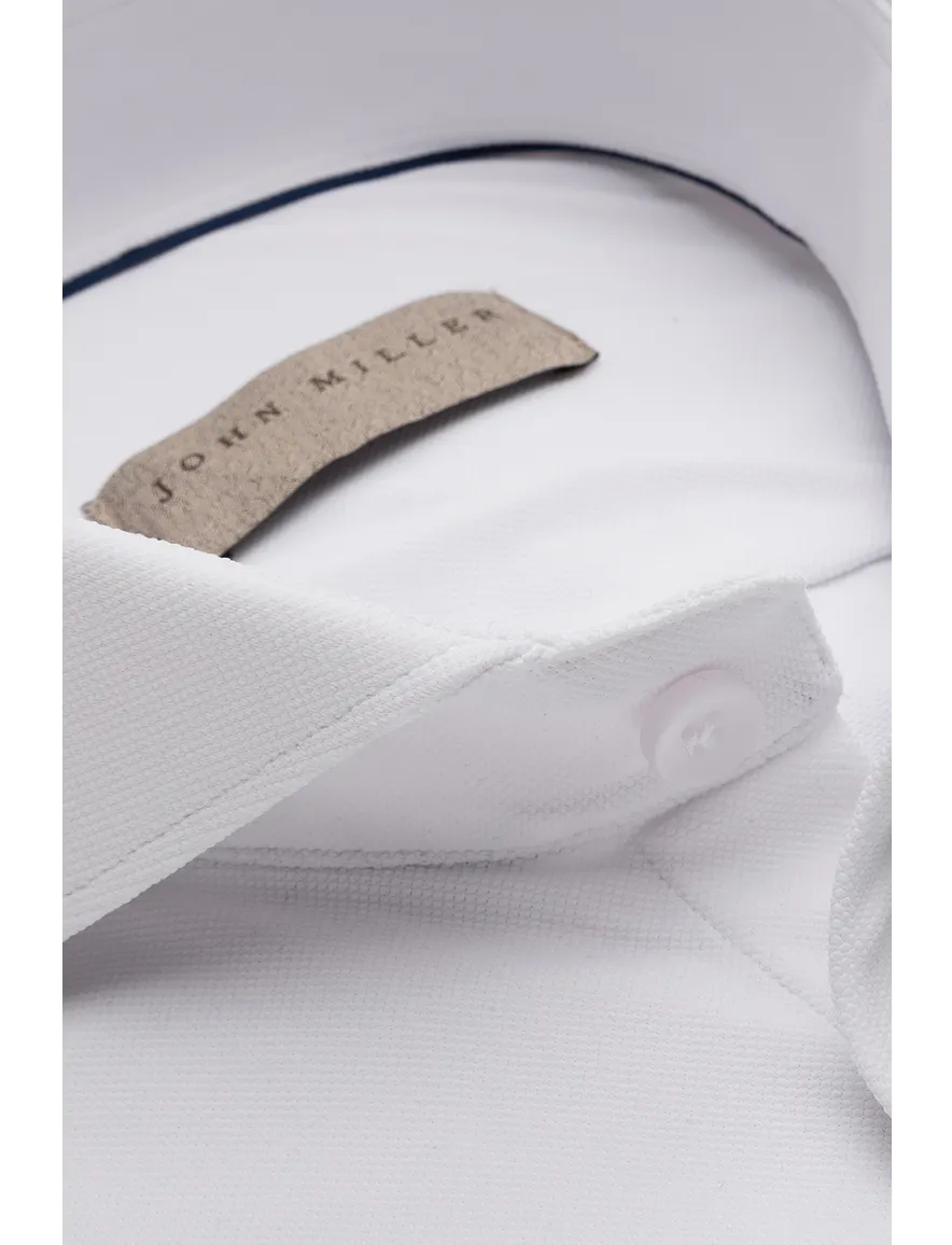 Overhemd John Miller Tailored Fit wit met cutaway boord