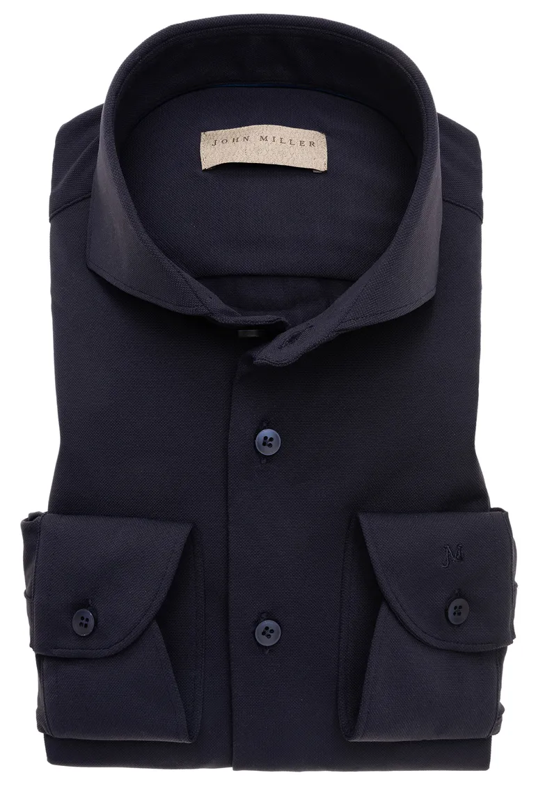 Overhemd John Miller donkerblauw Tailored Fit