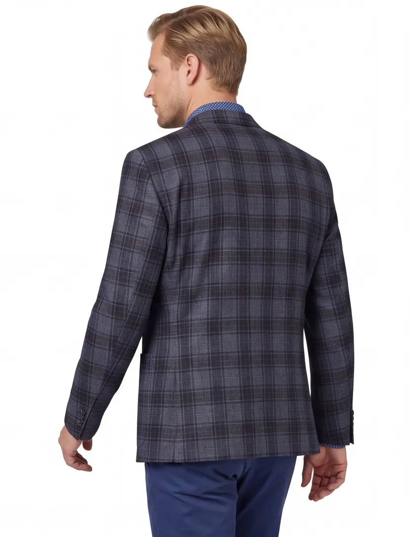Digel colbert model Edison blauw geruit
