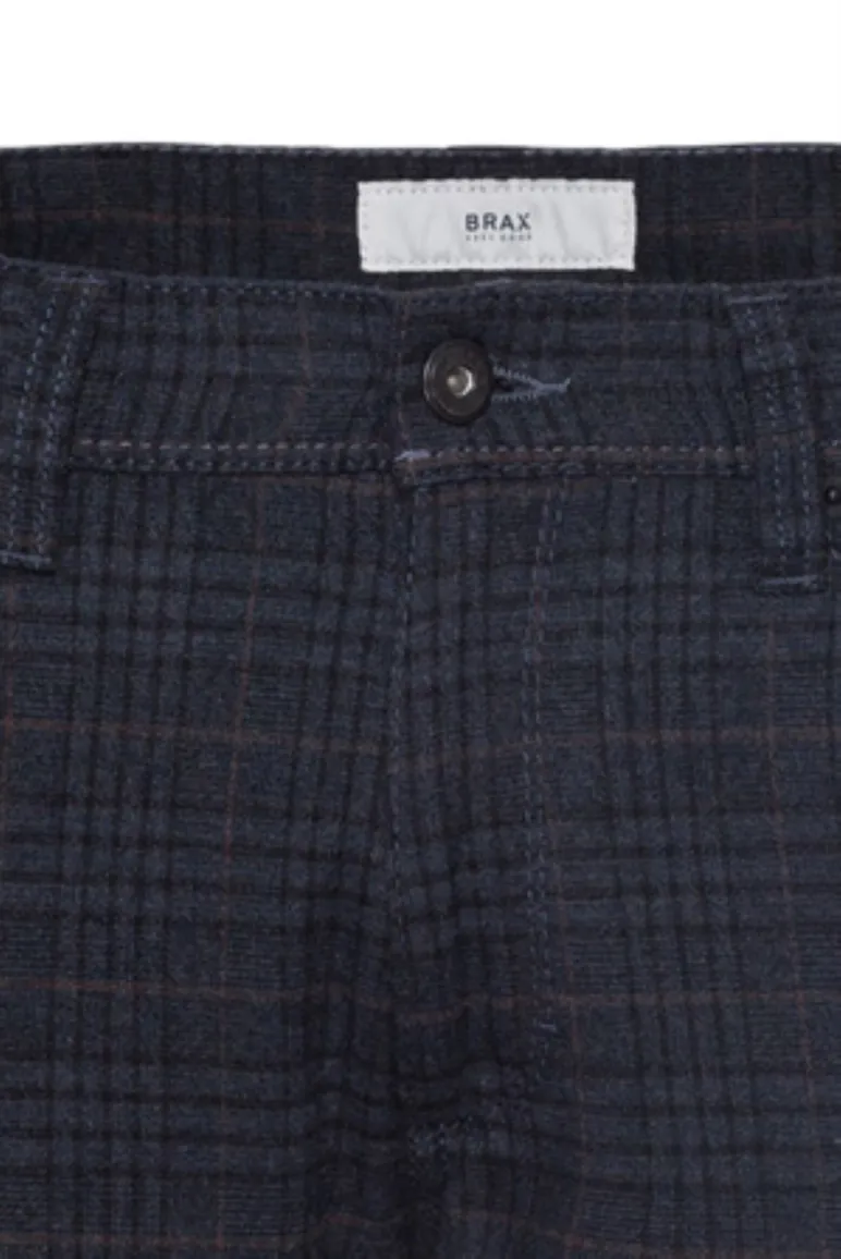 Brax 5-pocket Cadiz donkerblauw geruit