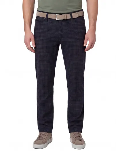 Brax 5-pocket donkerblauw geruit Brax Cadiz