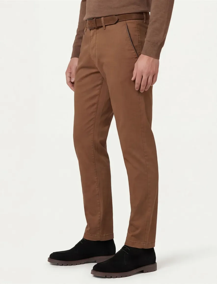 Chino bruin Gardeur Benny