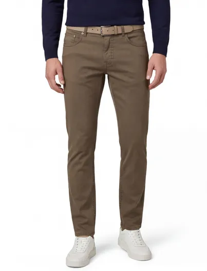 Gardeur Gardeur pantalon bruin effen katoen Sandro