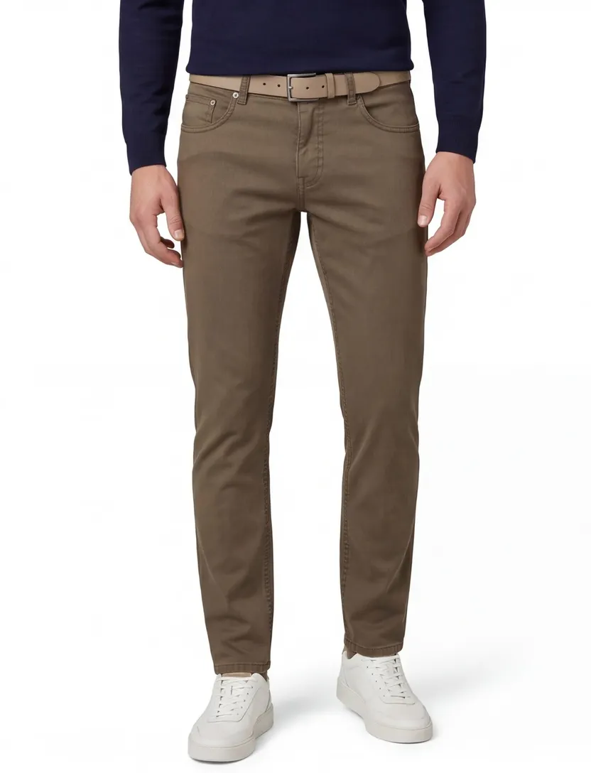 Gardeur pantalon bruin effen katoen Sandro