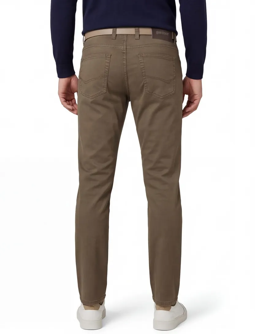 Gardeur pantalon bruin effen katoen Sandro