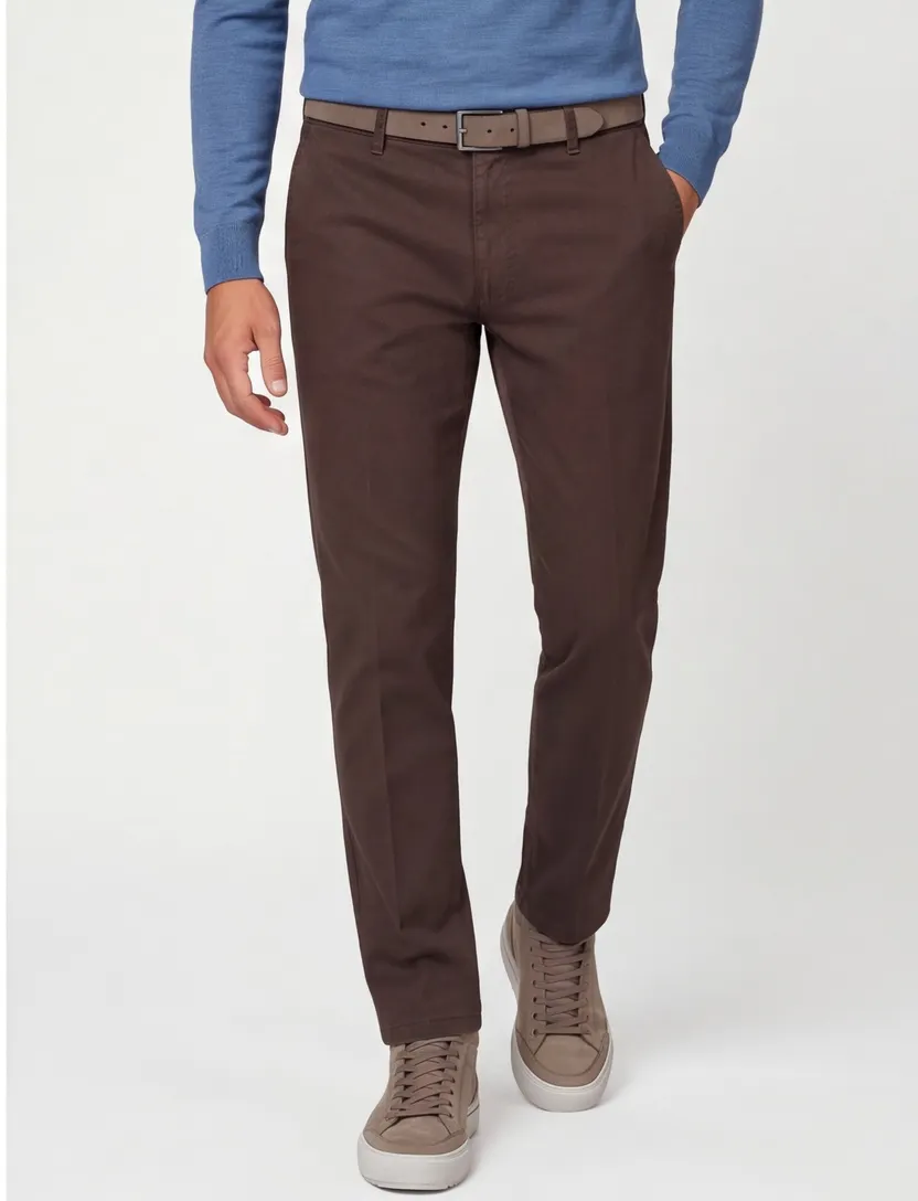 M.E.N.S. chino Madison donkerbruin
