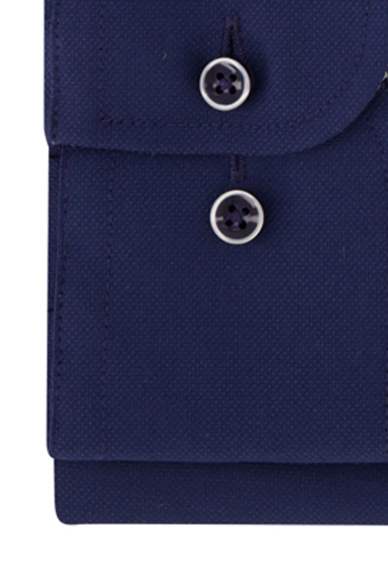 Casa Moda zakelijk overhemd wijde fit blauw effen katoen