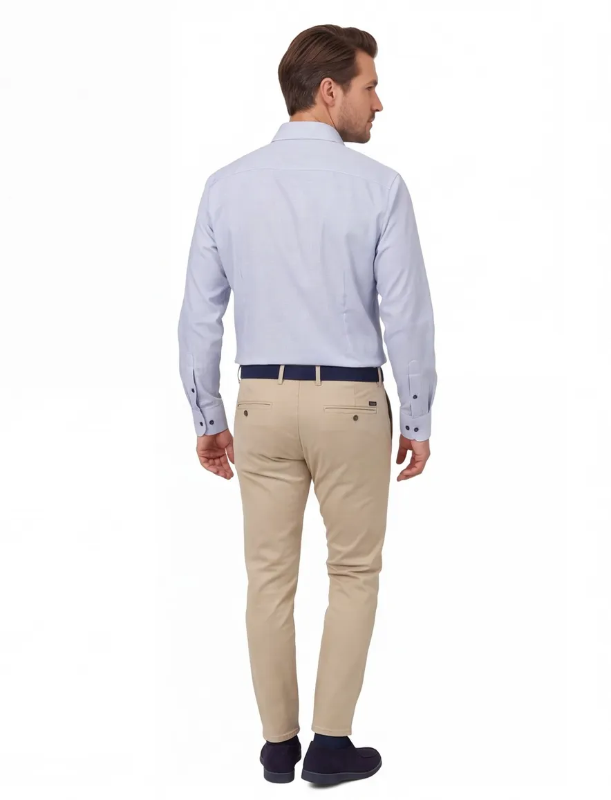 Comfort Fit overhemd Casa Moda lichtblauw wit
