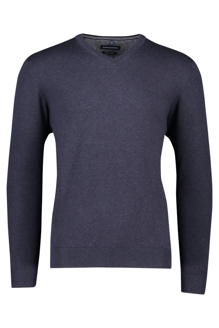 Donkerblauwe trui Casa Moda v-hals