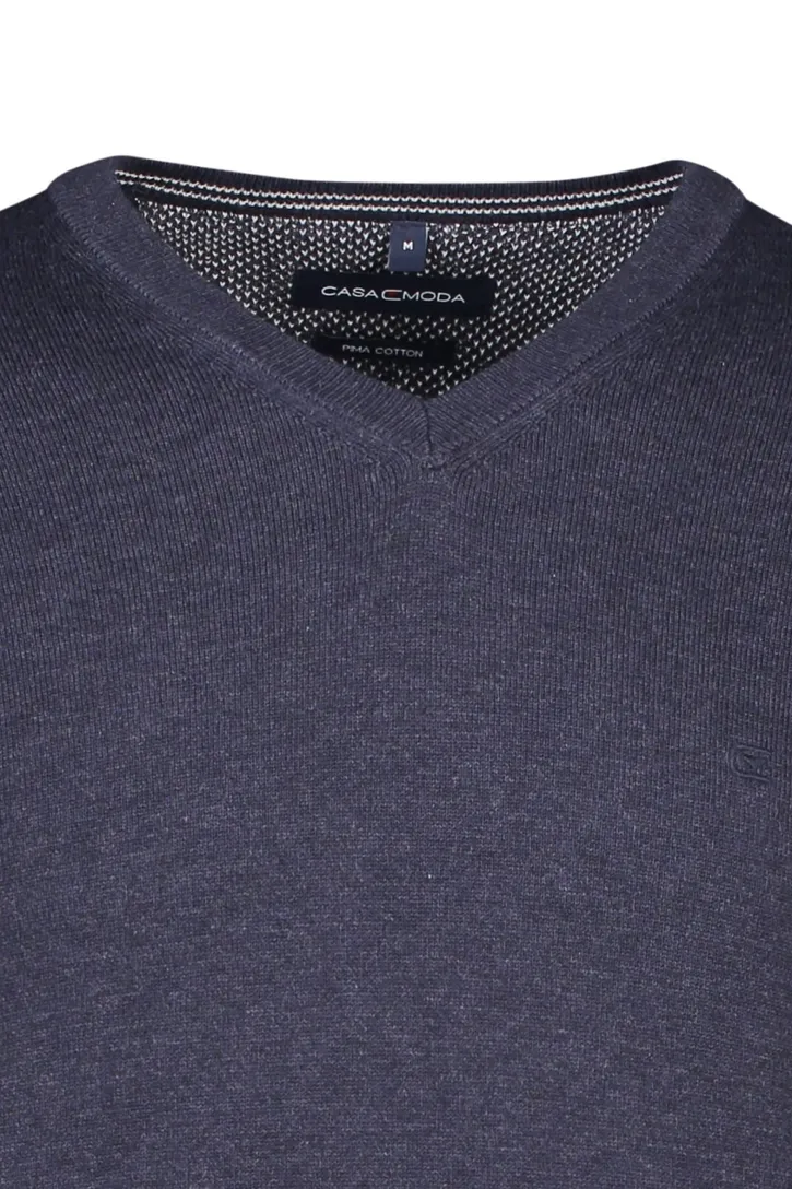 Donkerblauwe trui Casa Moda v-hals