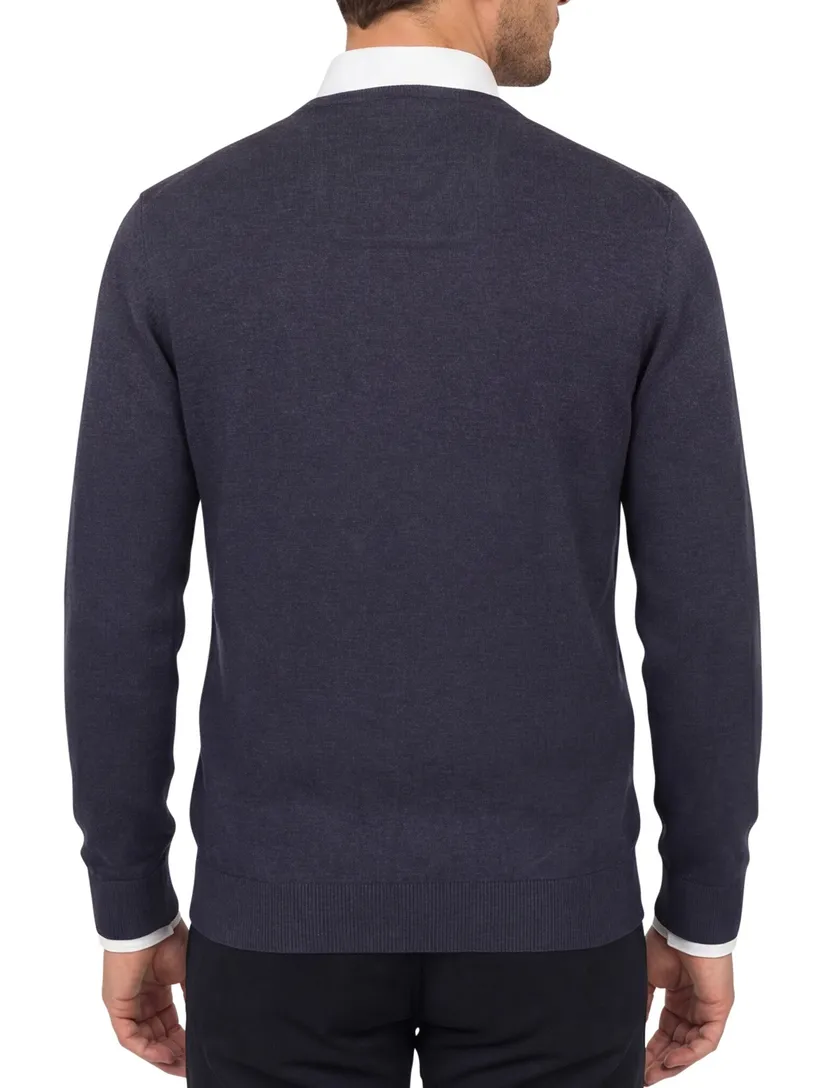 Donkerblauwe trui Casa Moda v-hals