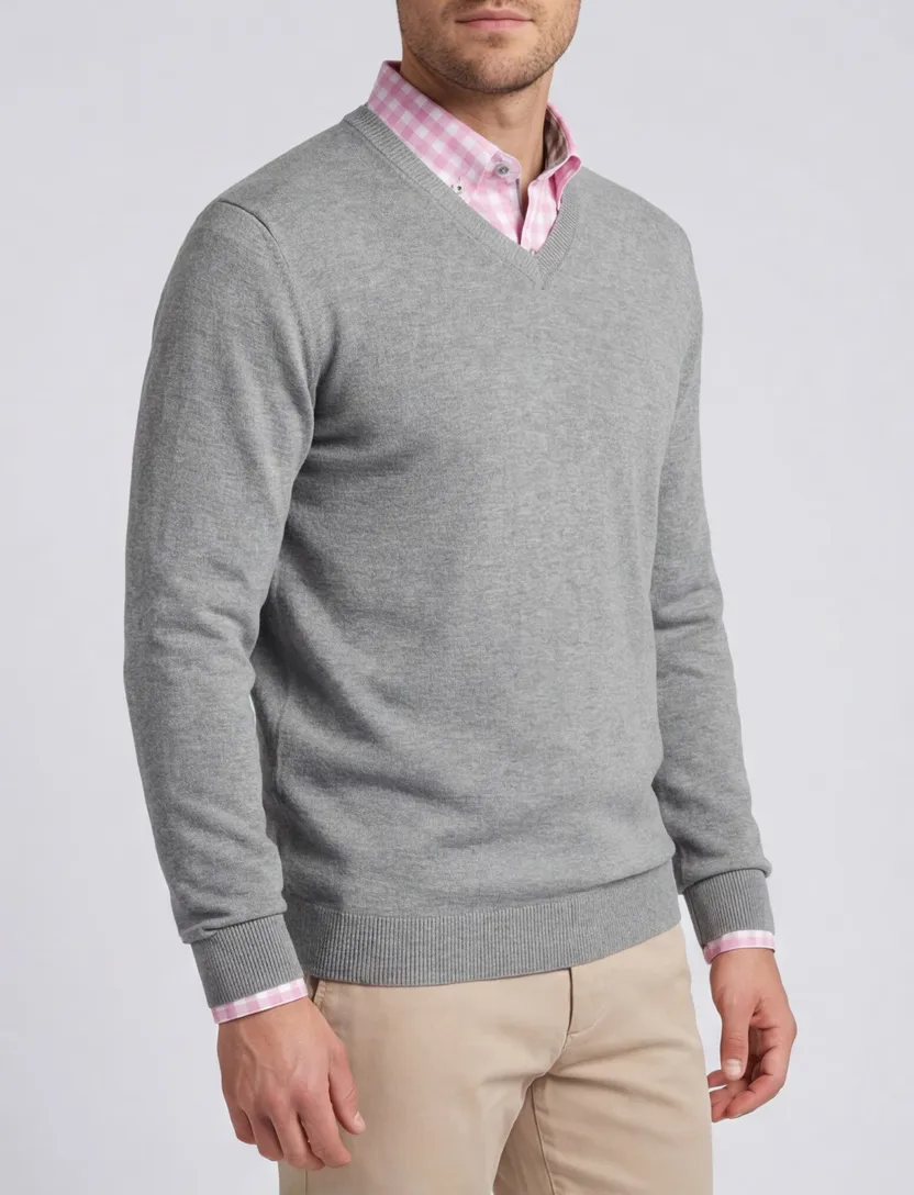 Casa Moda trui grijs wijde fit