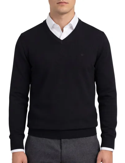 Casa Moda Casa Moda trui zwart wijde fit
