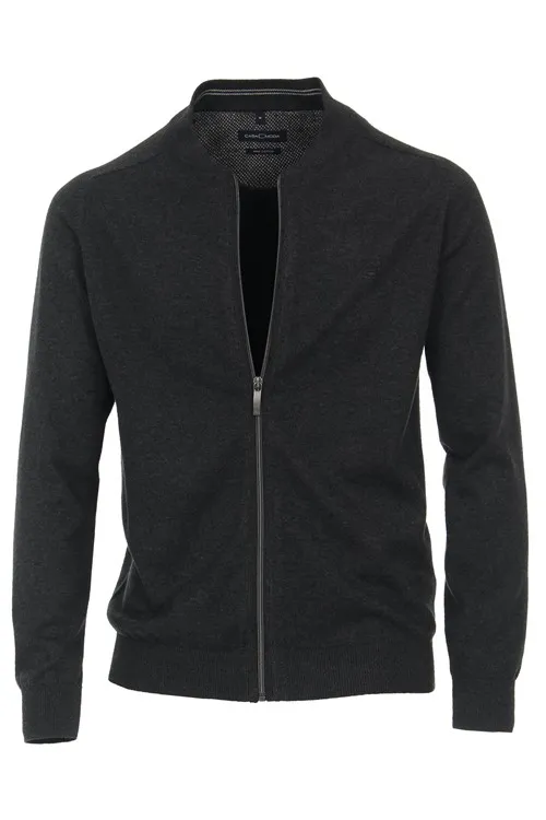 Casa Moda Vest antraciet wijde fit