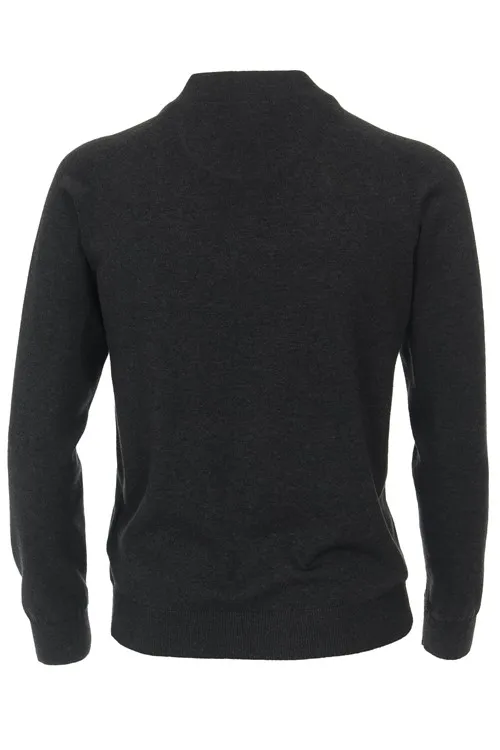 Casa Moda Vest antraciet wijde fit