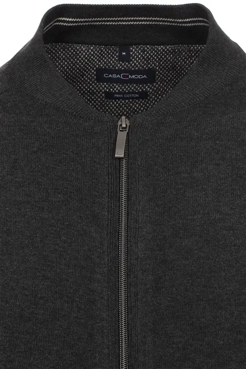 Casa Moda Vest antraciet wijde fit