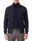 Casa Moda vest navy rits effen katoen opstaande kraag wijde fit