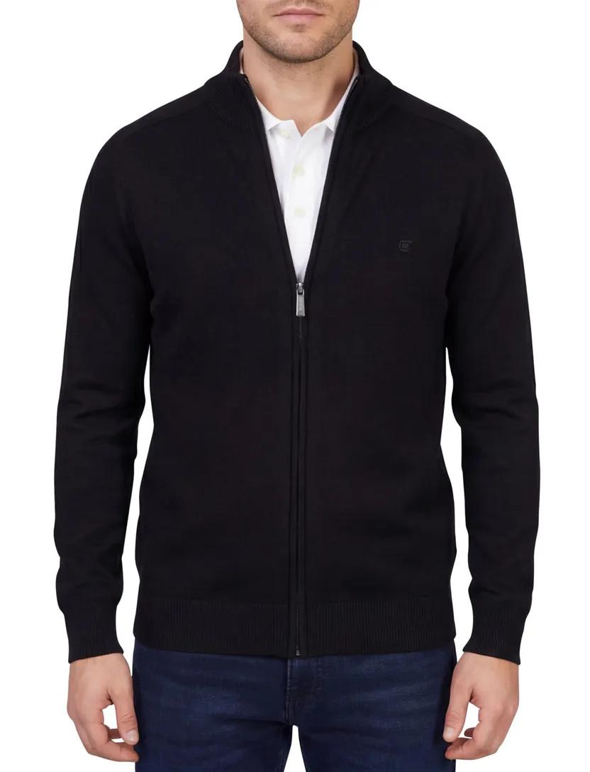 Casa Moda Vest zwart wijde fit