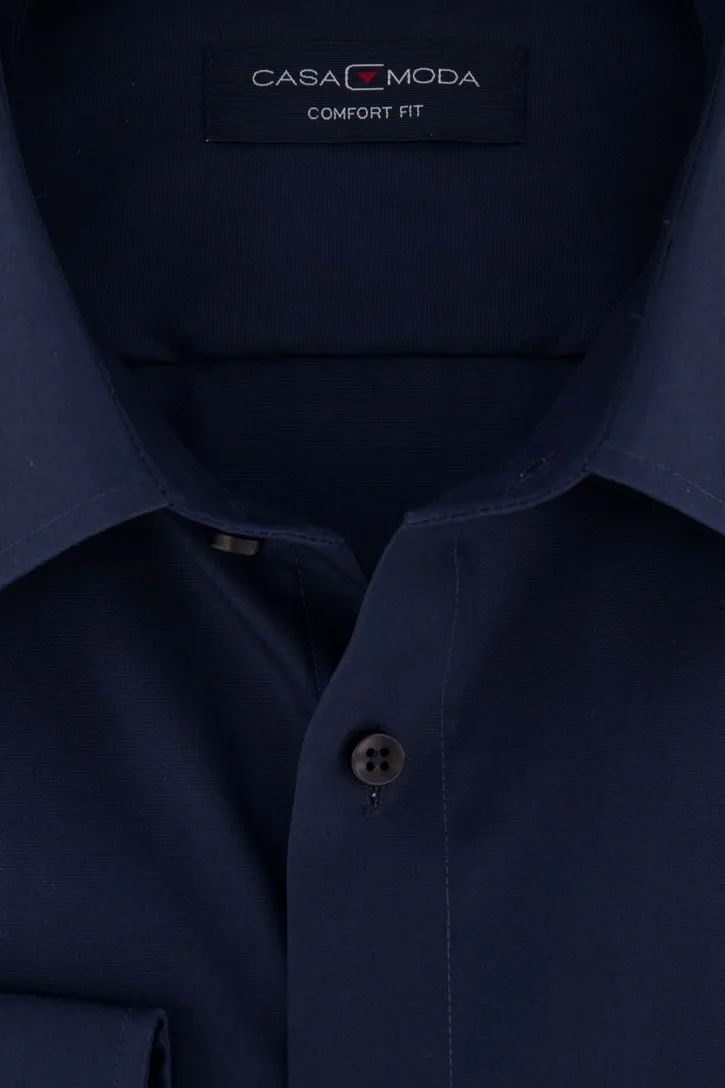 Casa Moda overhemd navy Comfort Fit met borstzak