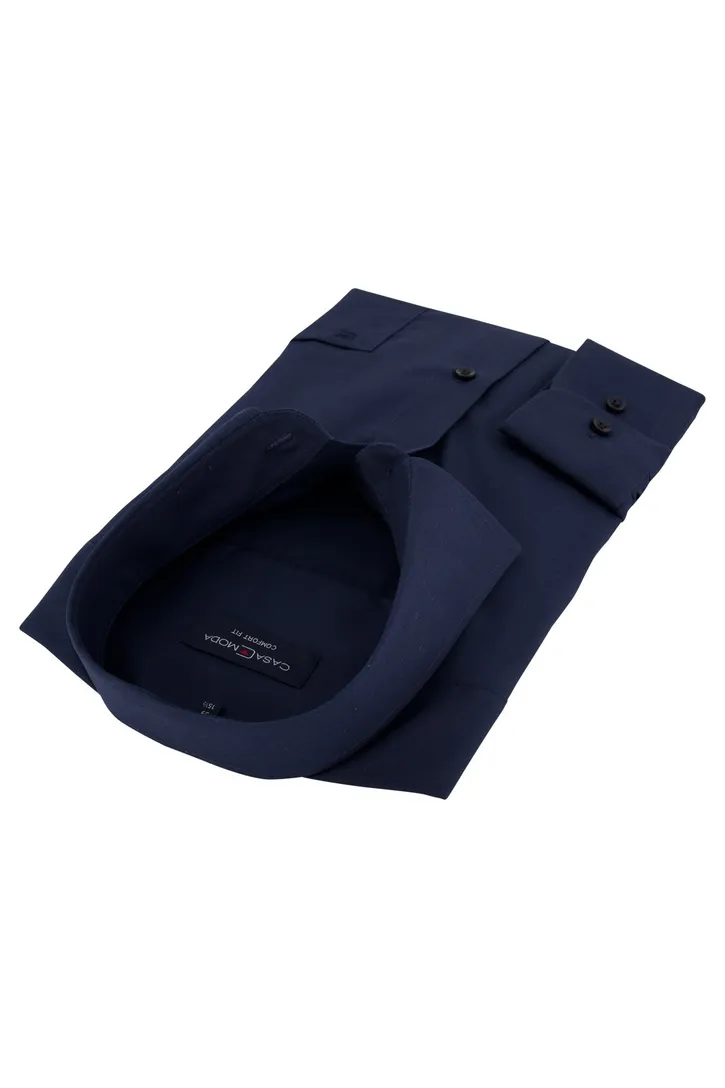 Casa Moda overhemd navy Comfort Fit met borstzak