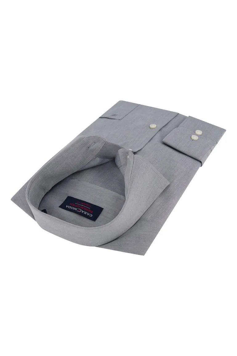 Casa Moda overhemd grijs uni Comfort Fit